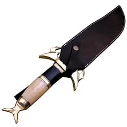 Excellent Finish Carbon Steel Bowie Knife shape geometry