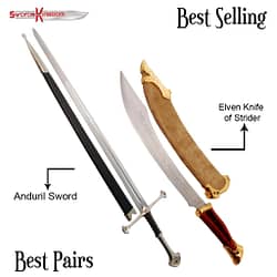 Aragorn Elven Knife Replica from LOTR & Anduril Narsil Sword of Aragorn Strider