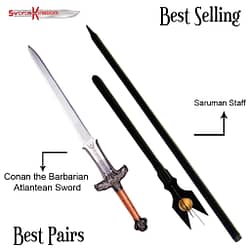 Conan the Barbarian Atlantean Sword Replica & Saruman Staff from LOTR