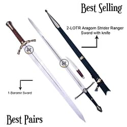 Boromir Sword from LOTR & Aragorn Strider Ranger Sword Replica
