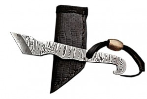 Damascus Bottle Opener Knife Wonderful Blade Copper Bead Handle