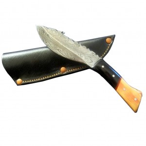 Gut Hook Damascus Tang Knife Multiple Layers Multiple Layers 9"