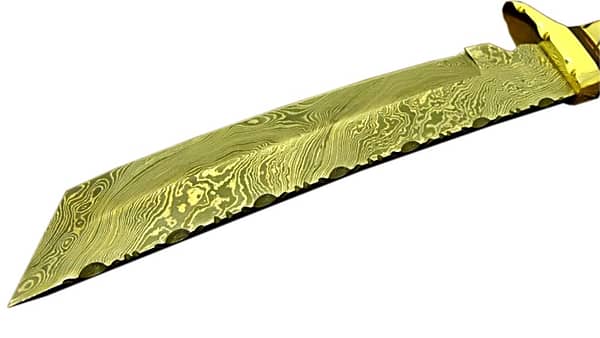 Excellent Finish Damascus Steel Large Tonto Knife Shape Geometry New
