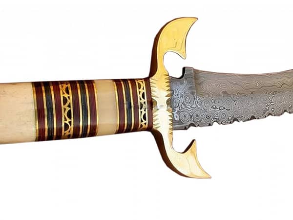 Handmade Damascus Steel Knife Camel Bone Handle 10.5"