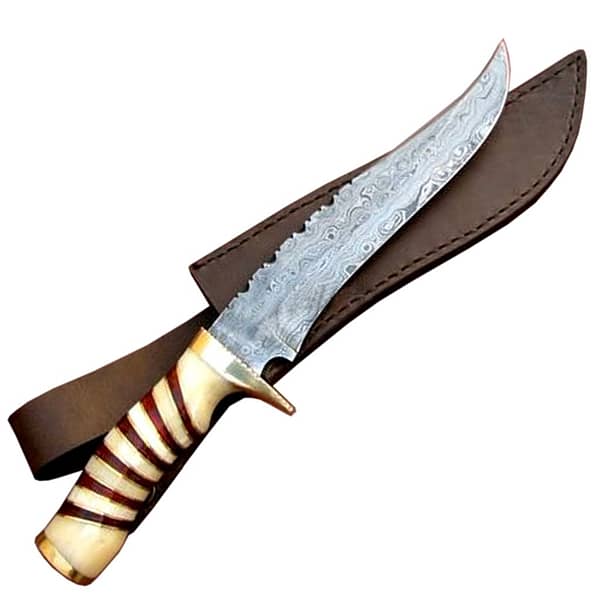 White & Red Stripe Fixed Blade Special Knife Dashing Looks 7.8"