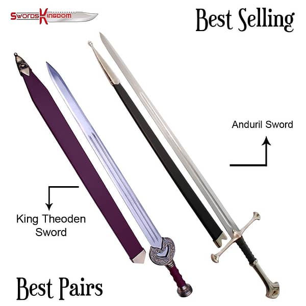 King Theoden Herugrim Sword Replica & Anduril Narsil Sword of Aragorn Strider