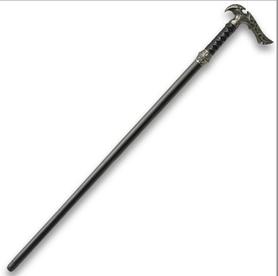 Stylish Kit Rae Black Axios Sword Cane - 1045 Carbon Steel Blade ...